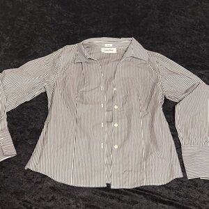 Calvin Klein Black and White Striped Shirt